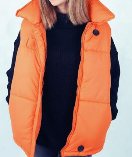 جلیقه پافر نارنجی زنانه