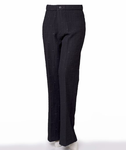 شلوار بوت کات مشکی شبکه ای زنانه