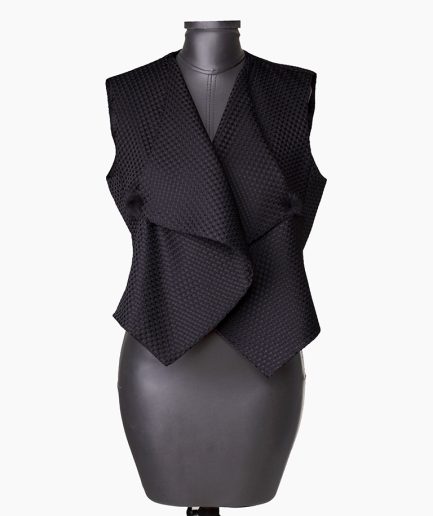 جلیقه مشکی ژاکارد زنانه