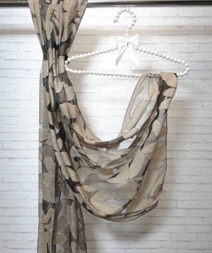 شال مجلسی ارگانزا گل سبز