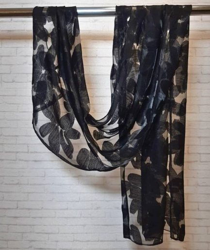 شال مجلسی ارگانزا گل مشکی