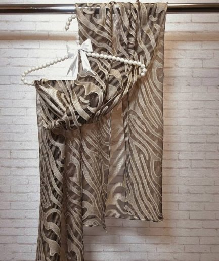 شال مجلسی ارگانزا زبرا کرمی