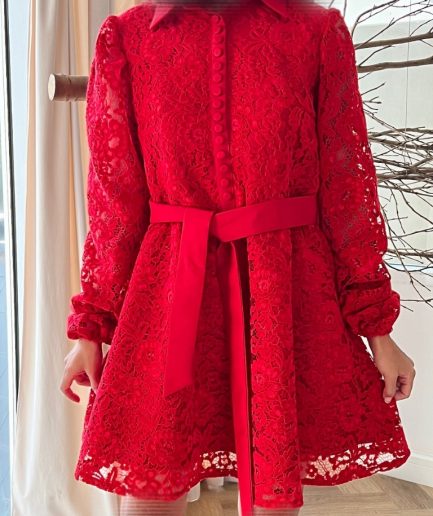 پیراهن گیپور قرمز