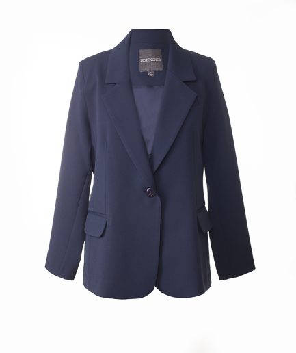 کت یقه انگلیسی سرمه ای کرپ زنانه