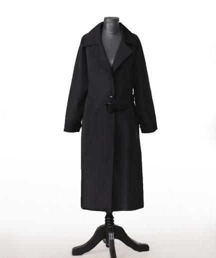 بارانی بلند یقه انگلیسی مشکی زنانه