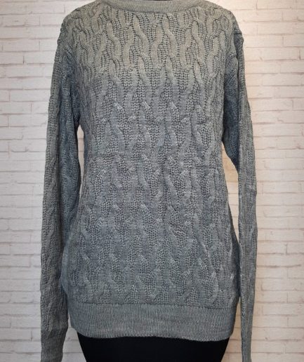 بلوز بافت طوسی شکلات پیچ زنانه