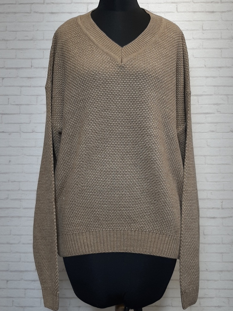 بلوز بافت یقه هفت نسکافه ای زنانه