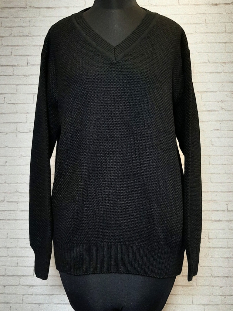 بلوز بافت یقه هفت مشکی زنانه