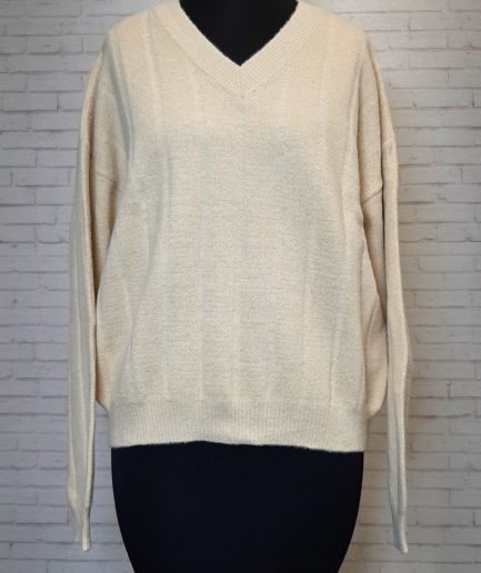 بلوز بافت لمه دار شیری زنانه