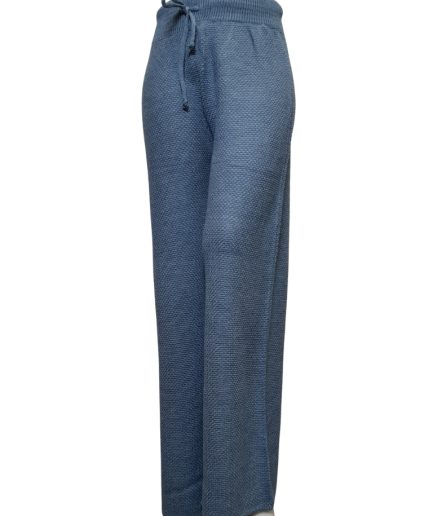 شلوار بافت آبی زنانه