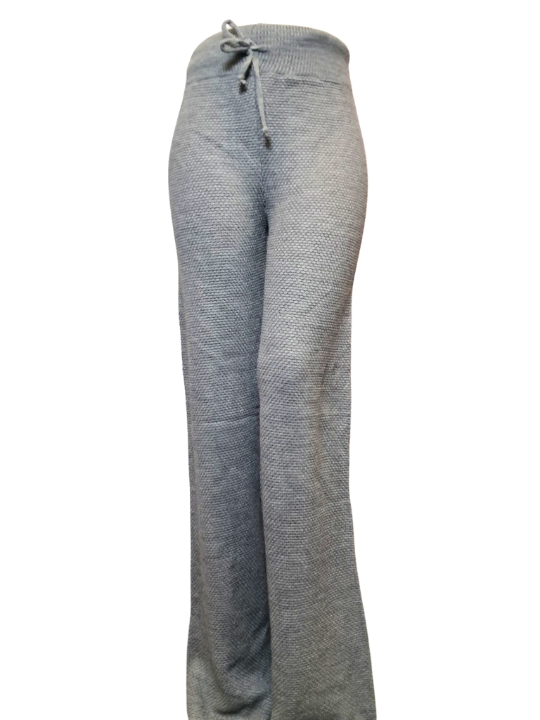 شلوار بافت ساده طوسی زنانه