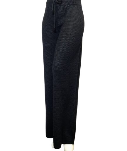 شلوار بافت ساده مشکی زنانه