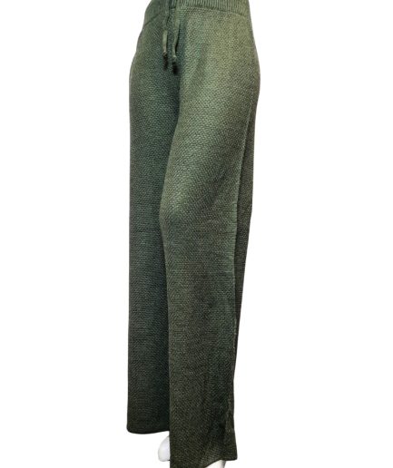 شلوار بافت ساده یشمی زنانه