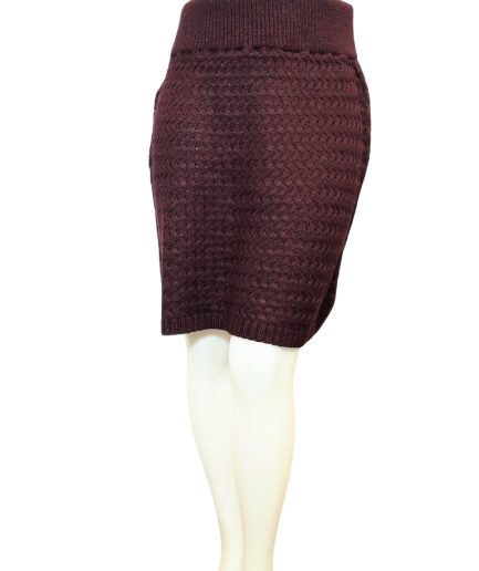 دامن بافت کوتاه زرشکی زنانه