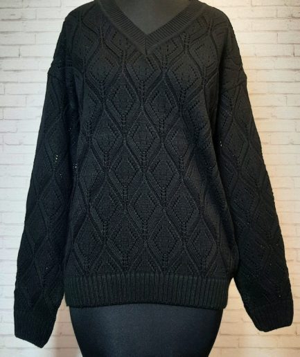 بلوز بافت مشکی عنکبوتی زنانه