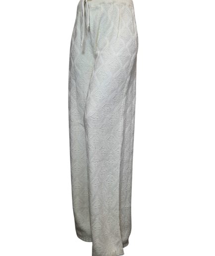 شلوار بافت سفید عنکبوتی زنانه