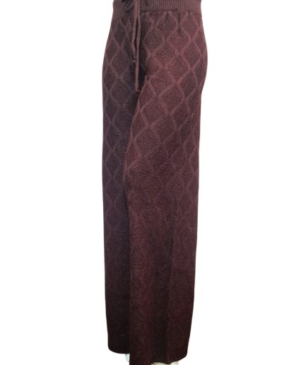 شلوار بافت زرشکی عنکبوتی زنانه