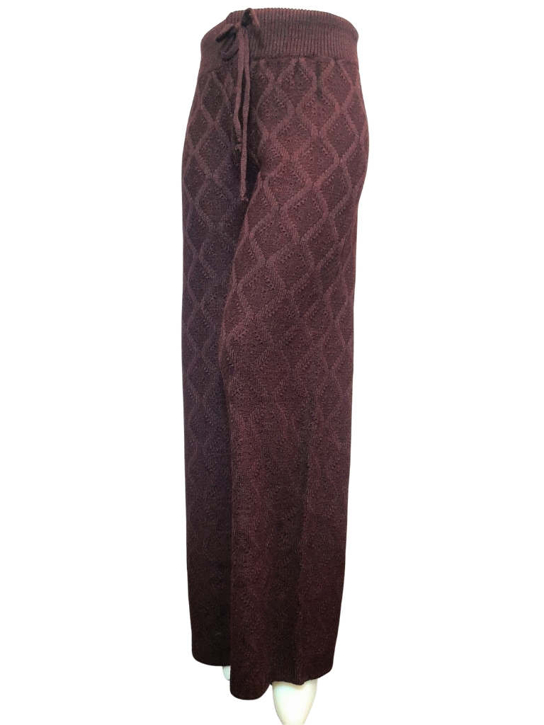 شلوار بافت زرشکی عنکبوتی زنانه