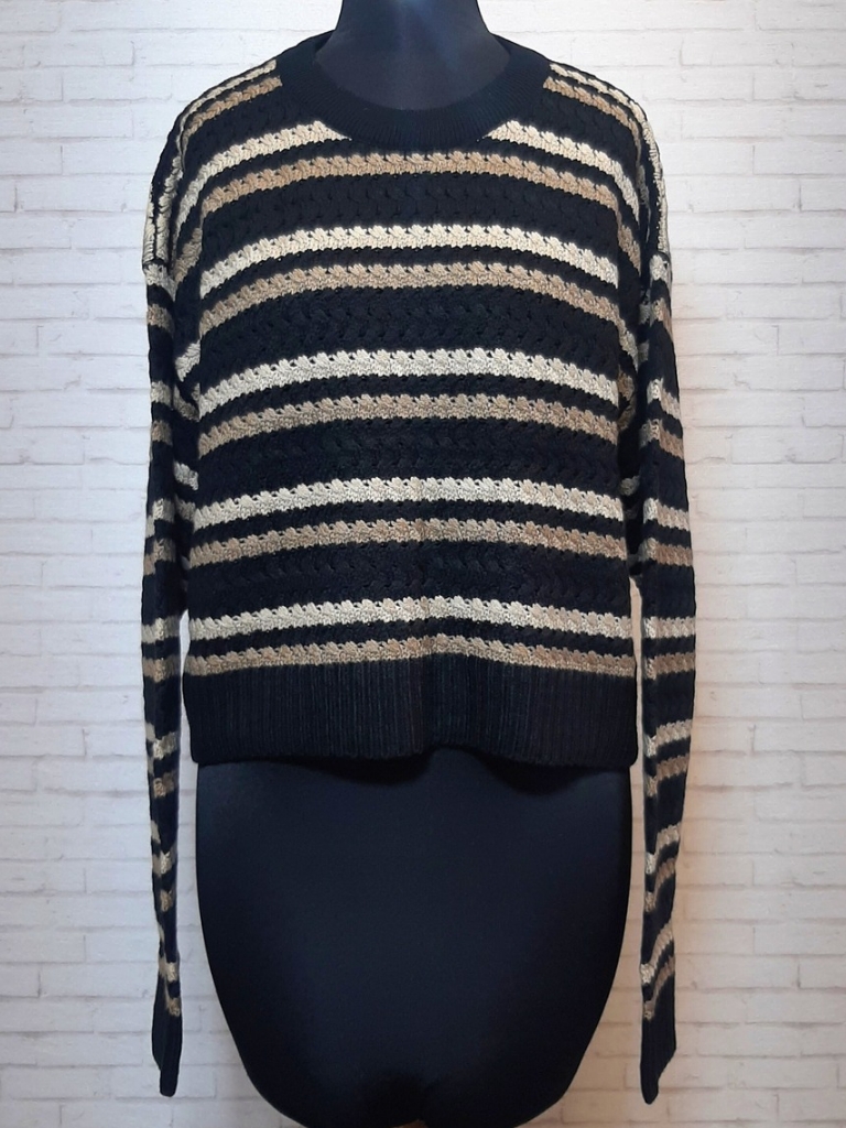 بلوز بافت کراپ مشکی رینگر زنانه