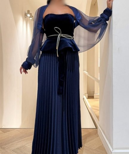 تاپلکس مخمل سرمه ای زنانه