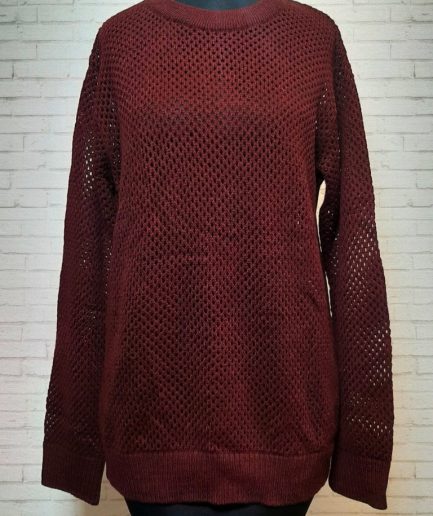 بلوز بافت زرشکی حفره ای زنانه