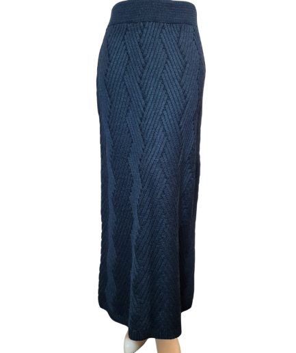 دامن بافت بلند سرمه ای مشجر زنانه