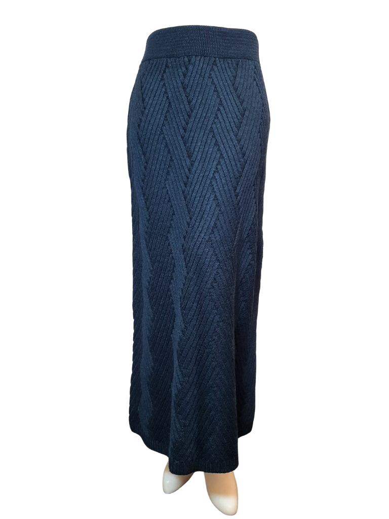 دامن بافت بلند سرمه ای مشجر زنانه