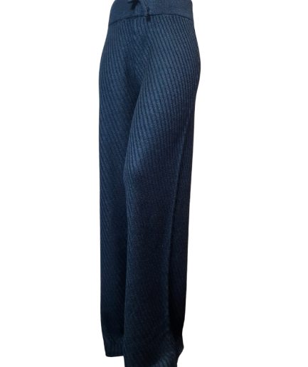 شلوار بافت سرمه ای کج راه زنانه