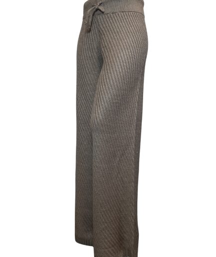 شلوار بافت نسکافه ای کج راه زنانه