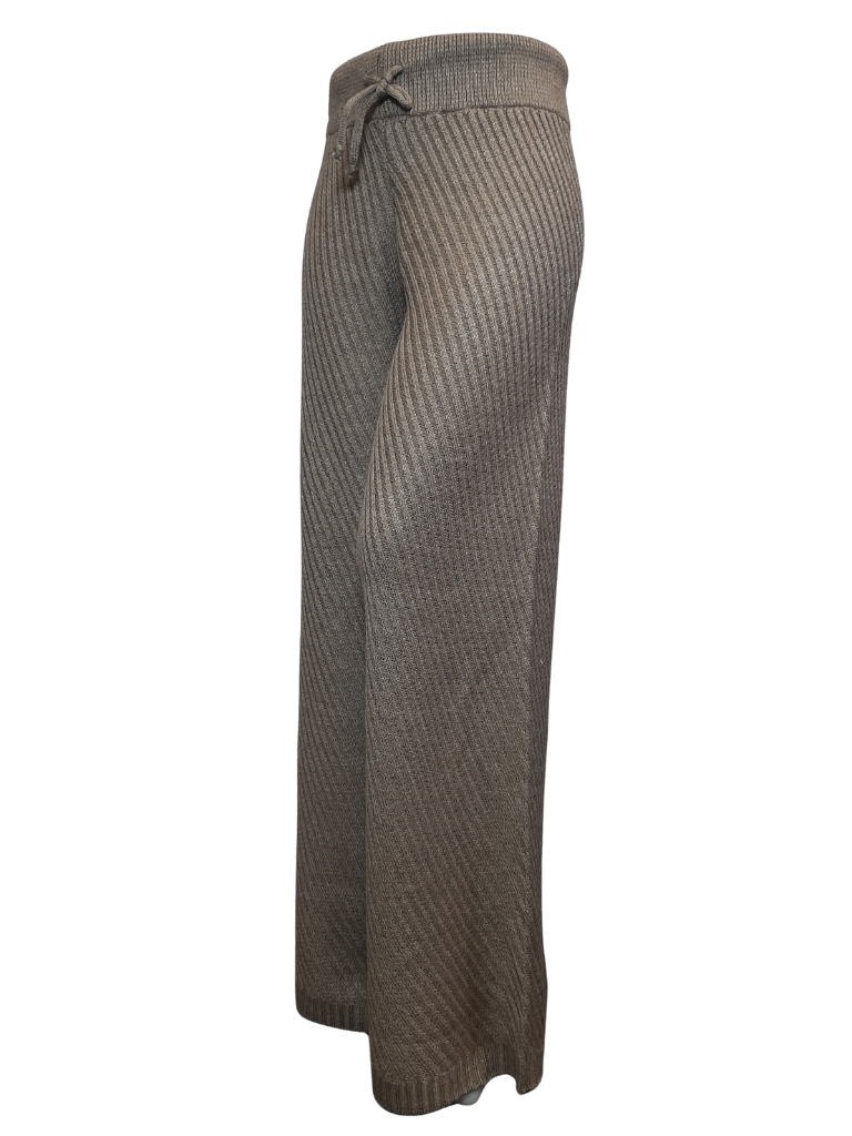 شلوار بافت نسکافه ای کج راه زنانه