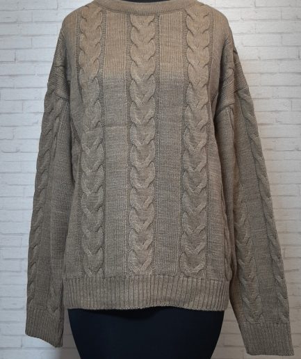 بلوز بافت نسکافه ای مارپیچ زنانه