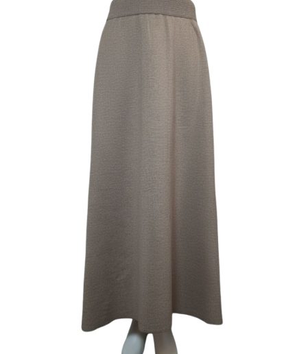 دامن بافت بلند نسکافه ای مارپیچ