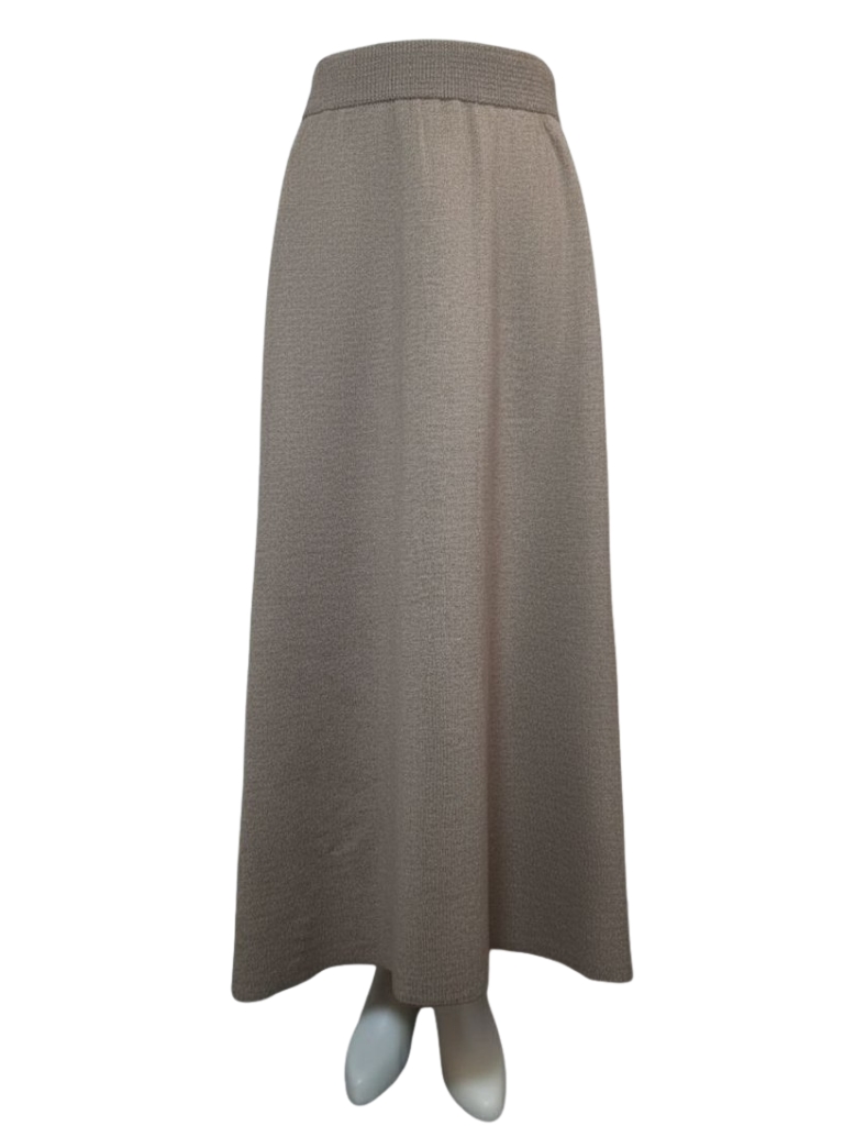 دامن بافت بلند نسکافه ای مارپیچ