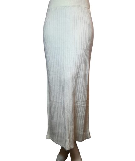 دامن بافت بلند سفید پلیسه