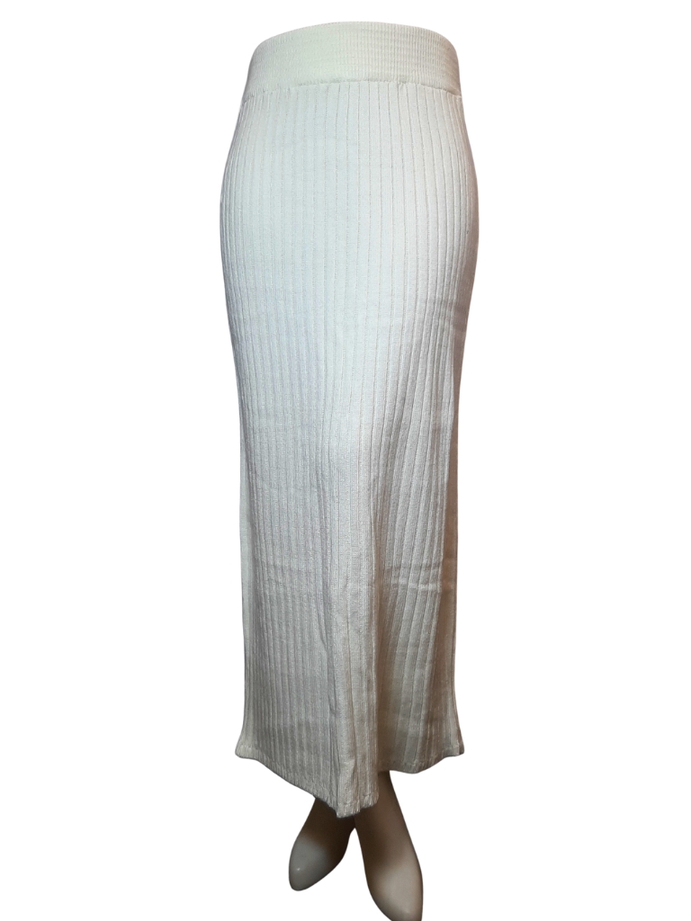 دامن بافت بلند سفید پلیسه