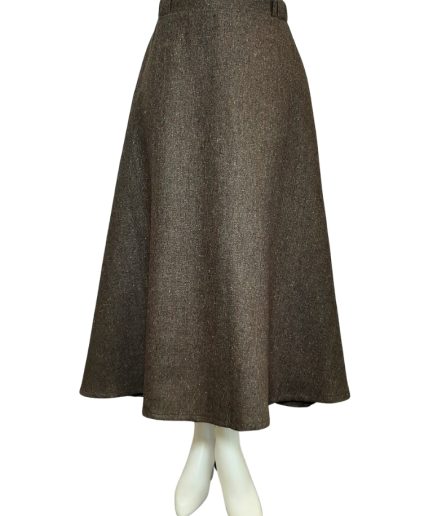دامن کلوش بلند فوتر قهوه ای