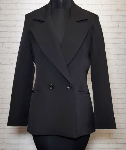 کت مشکی کمرکرستی کرپ زنانه