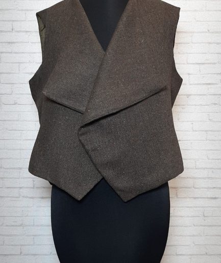 جلیقه قهوه ای فوتر زنانه