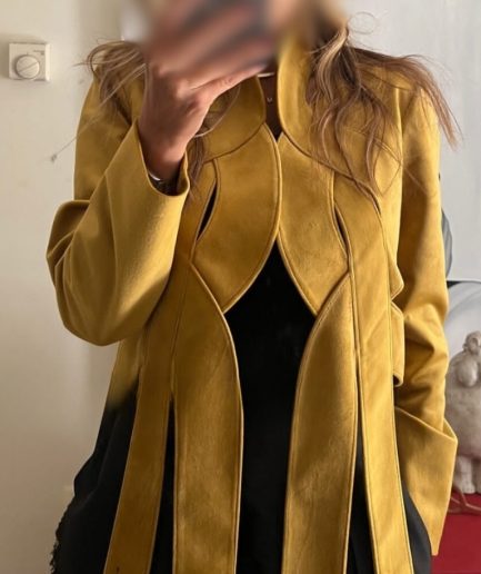 کت مخمل مارپیچ طلایی زنانه