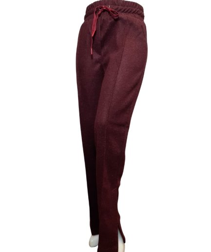 زیبو | Ziboo 12 شلوار بگ فوتر چاکدار زرشکی زنانه