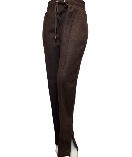 زیبو | Ziboo 8 شلوار بگ فوتر چاکدار قهوه ای زنانه