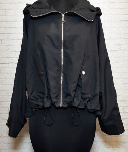 بارونی کلاه دار مشکی زنانه