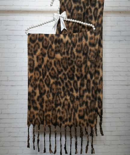 شال موهر پلنگی قهوه ای