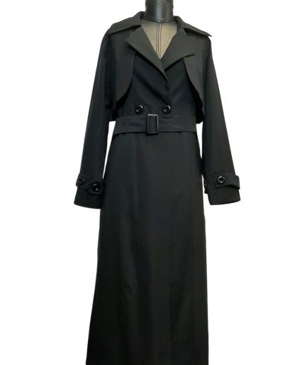 بارانی بلند مشکی طرح زارا زنانه