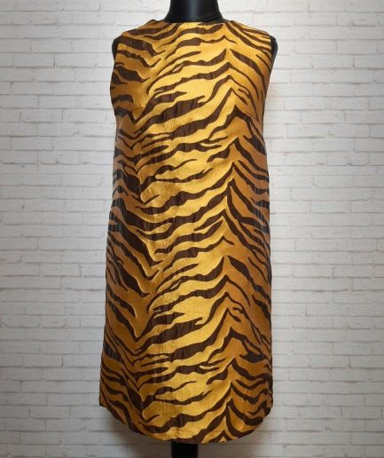 پیراهن ژاکارد قهوه ای زرد زنانه