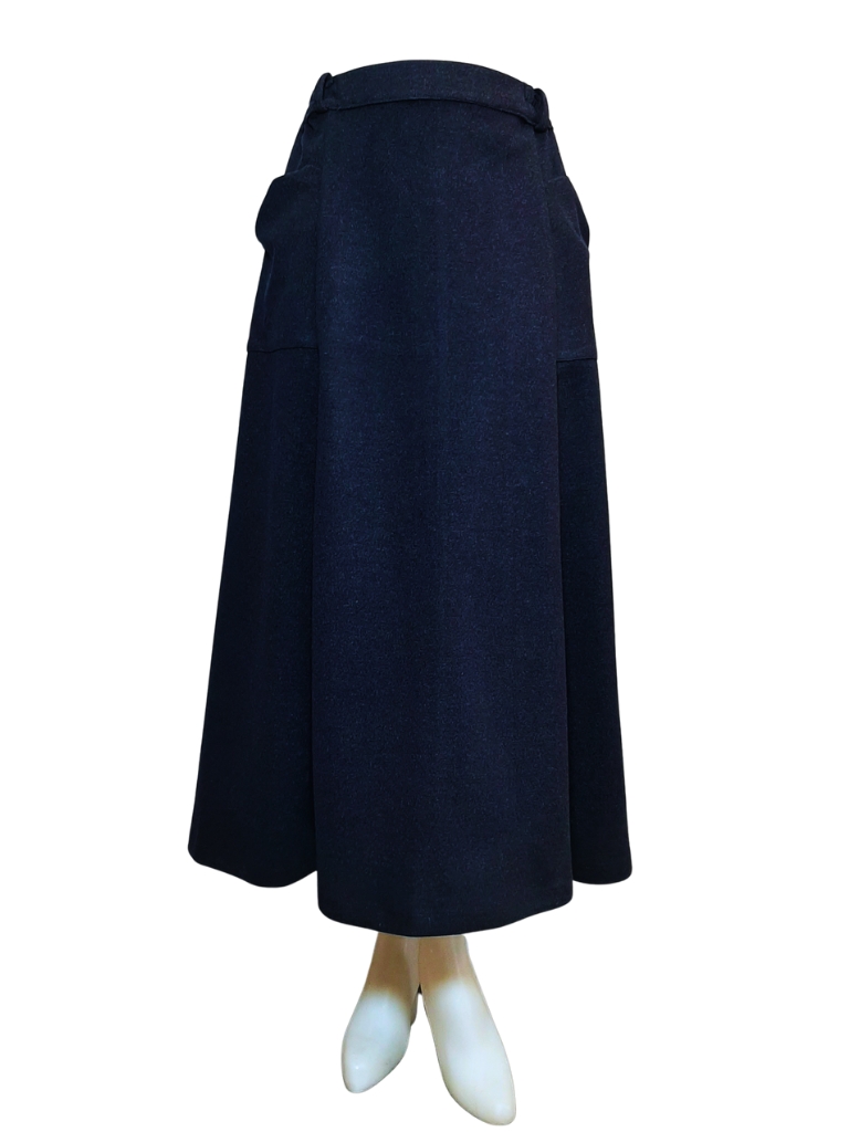 دامن بلند 6 ترک فوتر سرمه ای