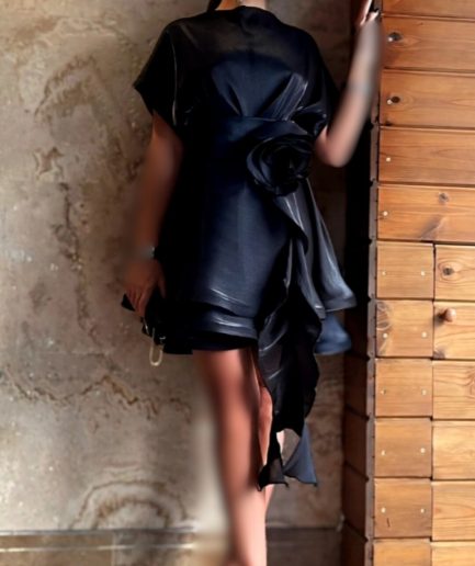 پیراهن حریر مشکی زنانه