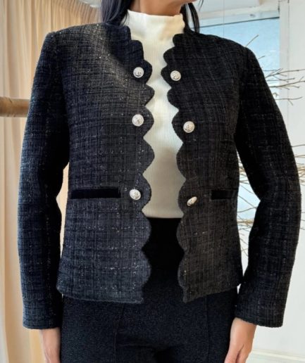 کت مشکی گوش ماهی زنانه