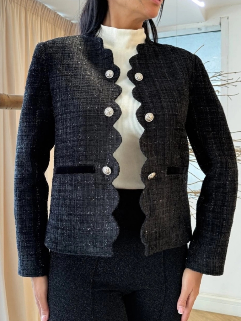 کت مشکی گوش ماهی زنانه