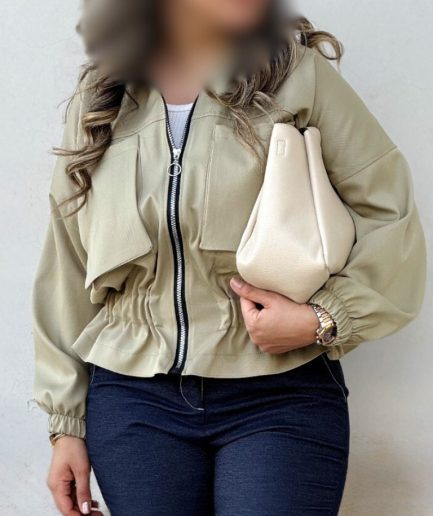 بامبر سبز زیپ دار زنانه